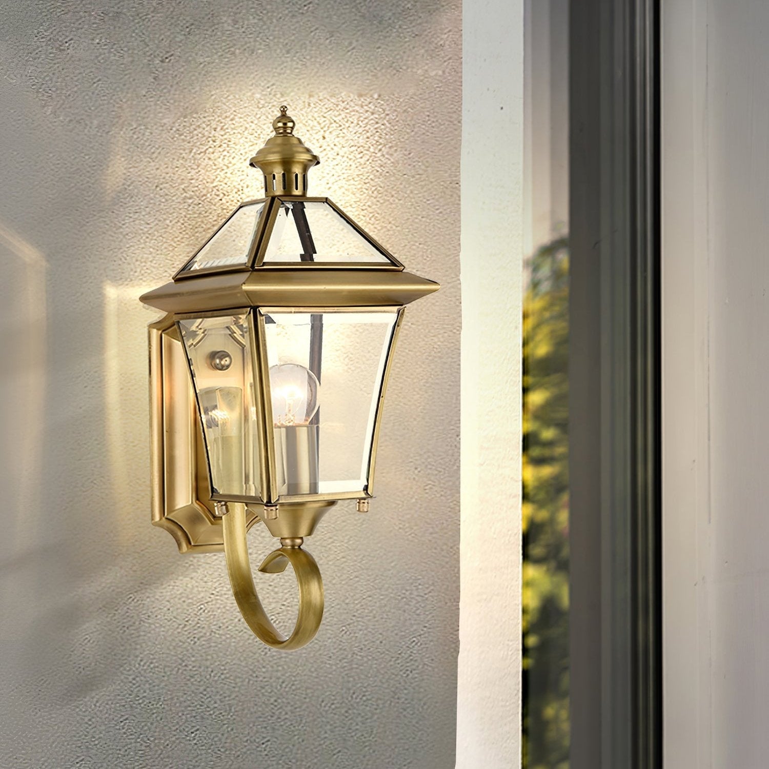 Monterey Retro Brass Outdoor Wall Lantern