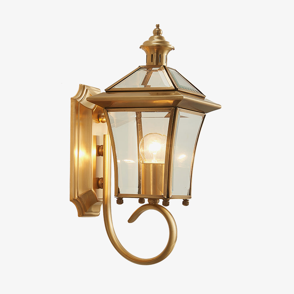 Monterey Retro Brass Outdoor Wall Lantern
