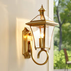 Monterey Retro Brass Outdoor Wall Lantern