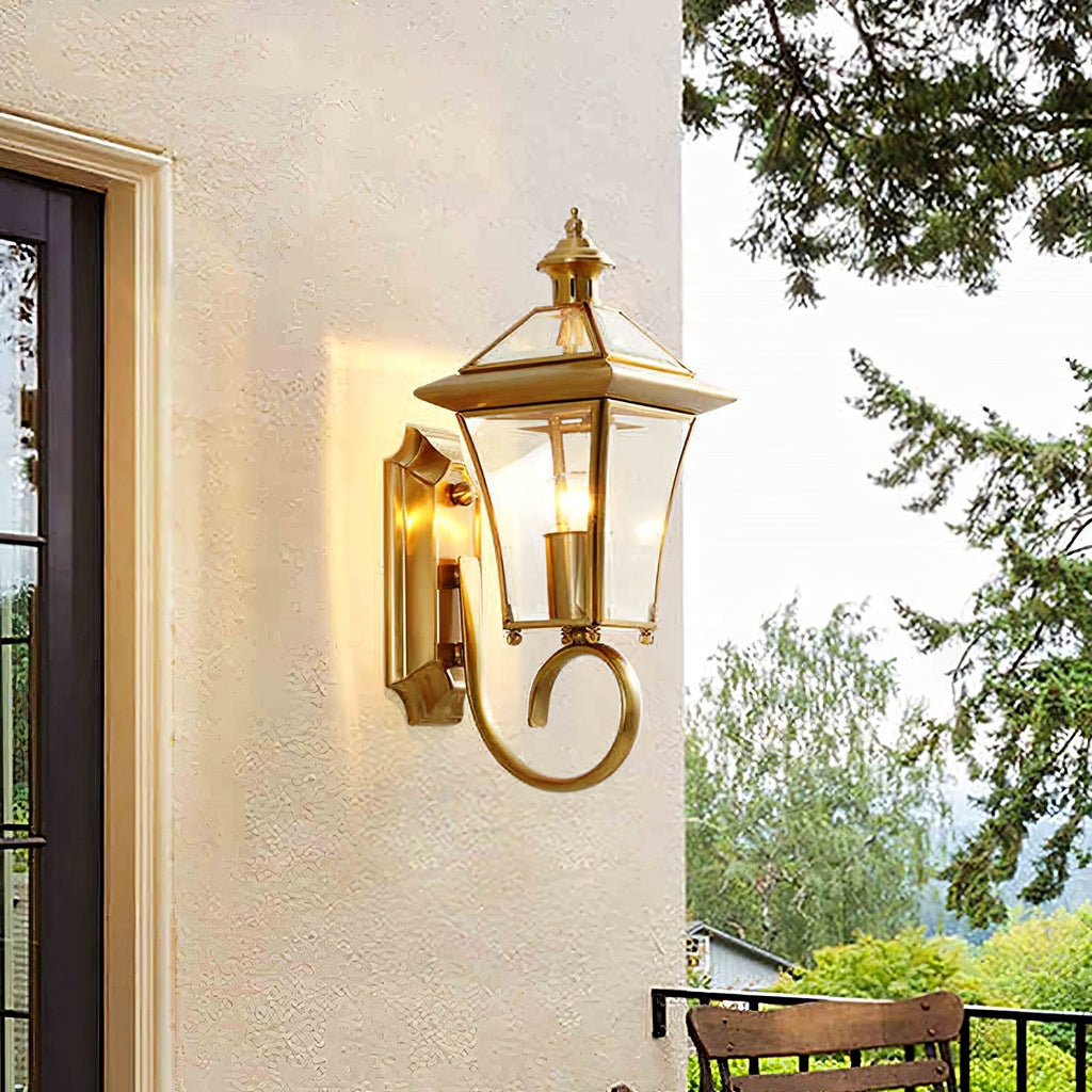 Monterey Retro Brass Outdoor Wall Lantern