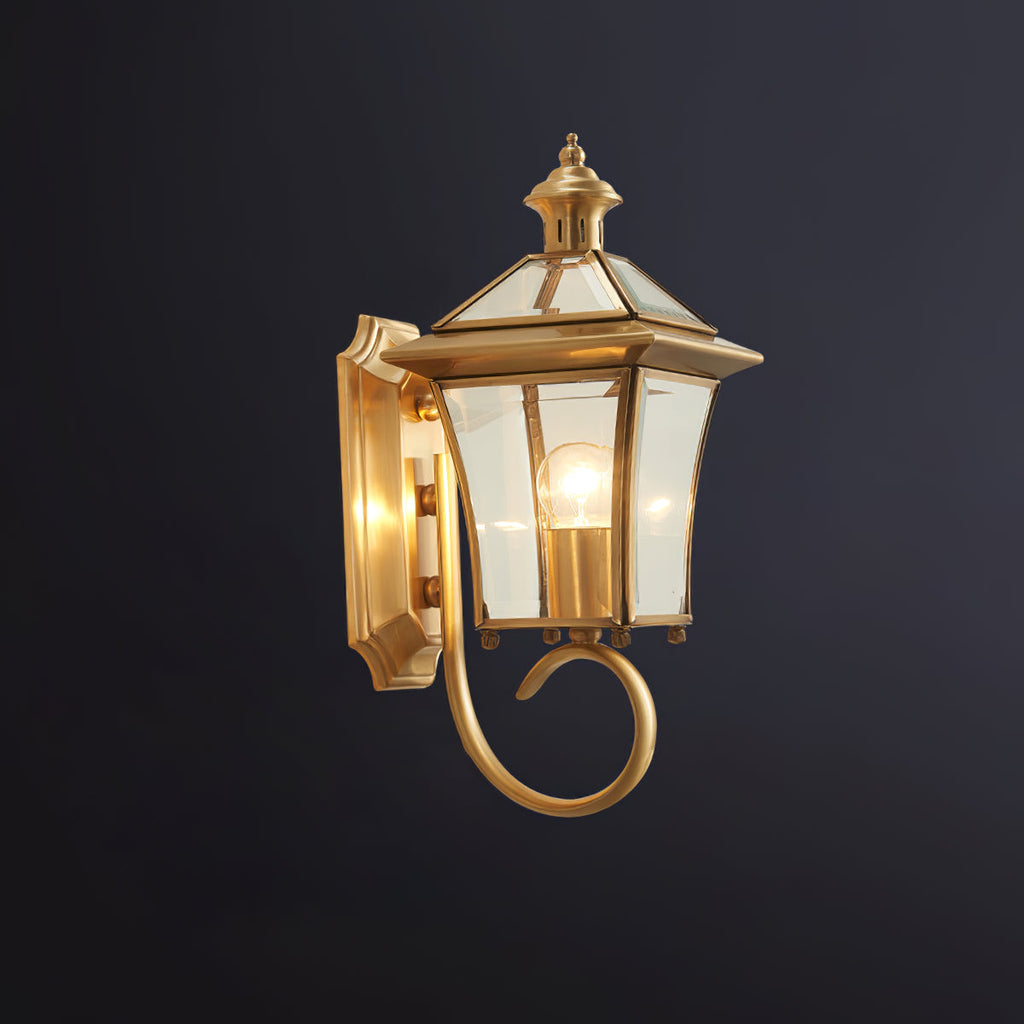 Monterey Retro Brass Outdoor Wall Lantern