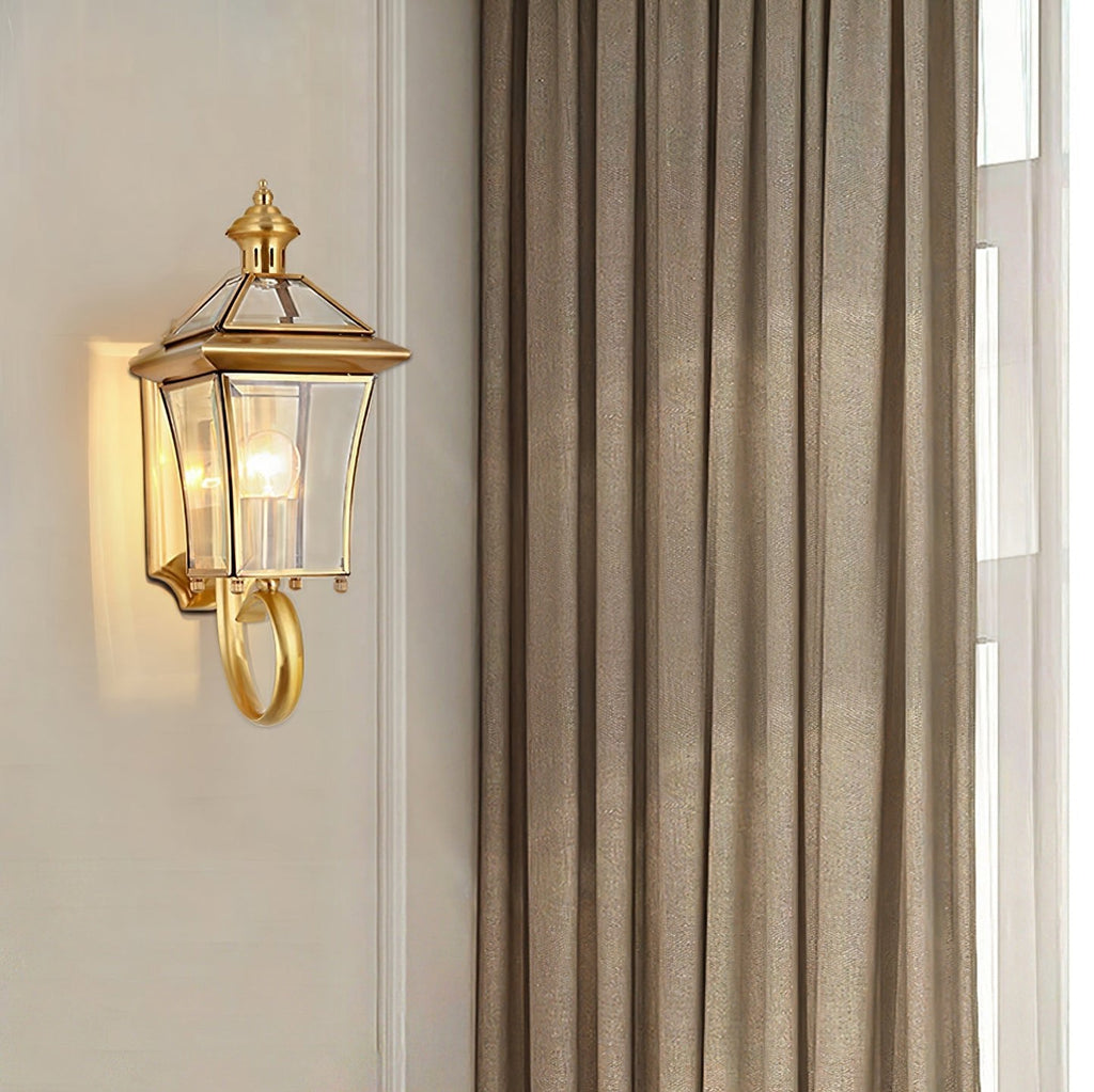 Monterey Retro Brass Outdoor Wall Lantern
