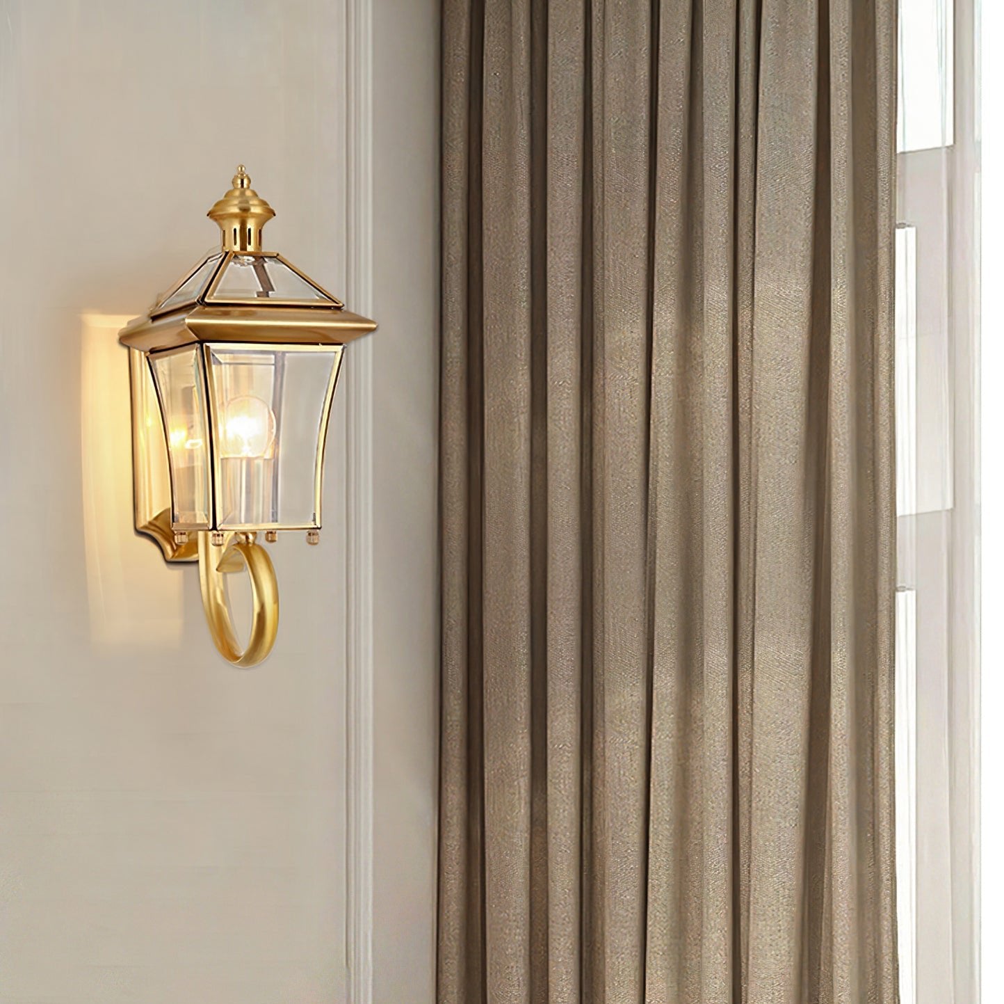 Monterey Retro Brass Outdoor Wall Lantern