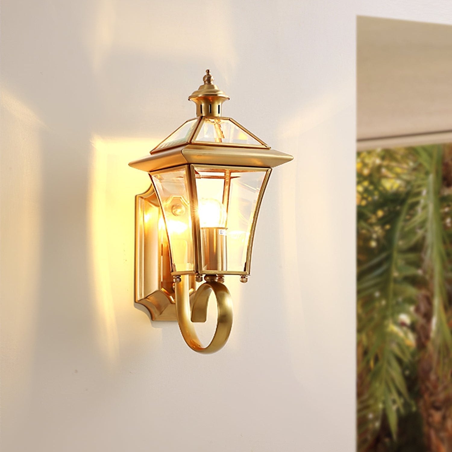 Monterey Retro Brass Outdoor Wall Lantern