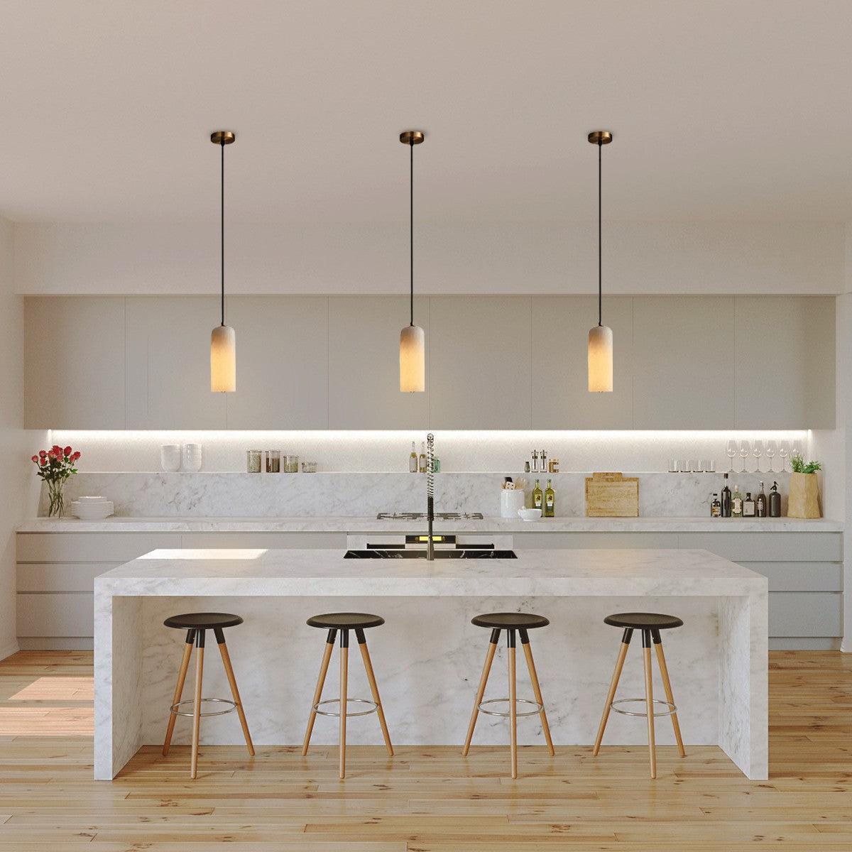 Nordic Modern  Alabaster Monty Pendant Light