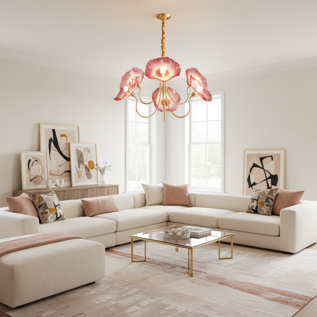 Blossom of Light Glass Chandelier