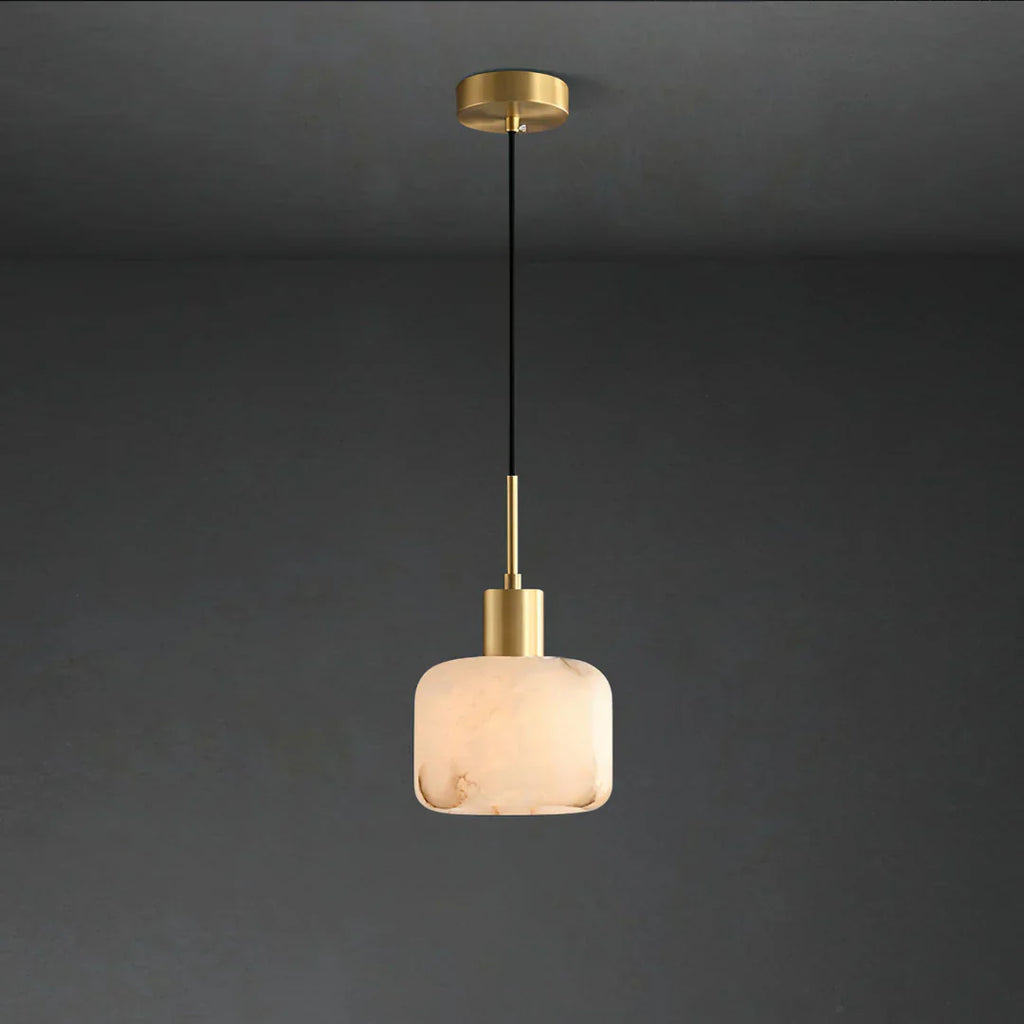 Velia Acorn Alabaster Minimalist Pendant Light