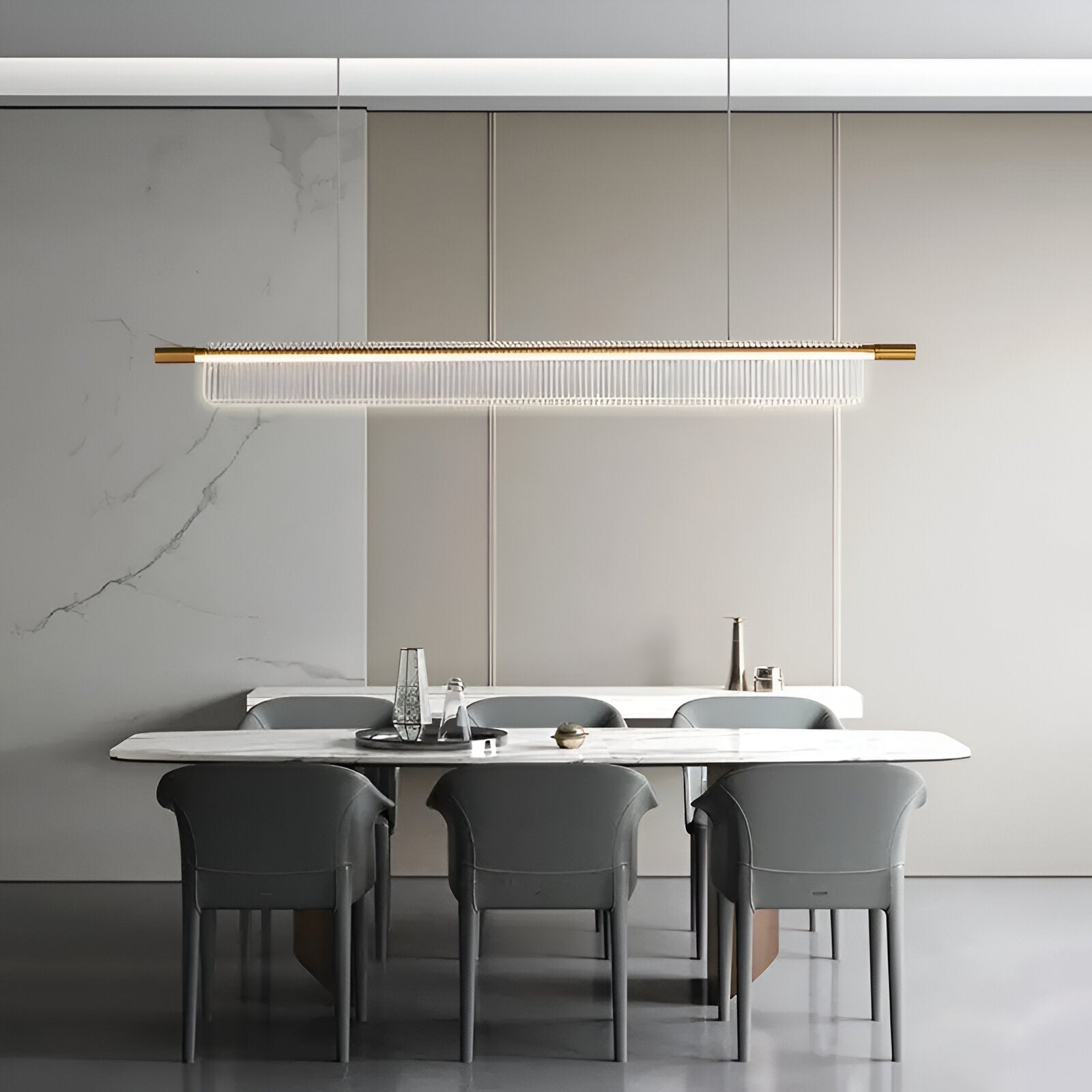 Nordic Acrylic Linear Iron Strip Pendant Light