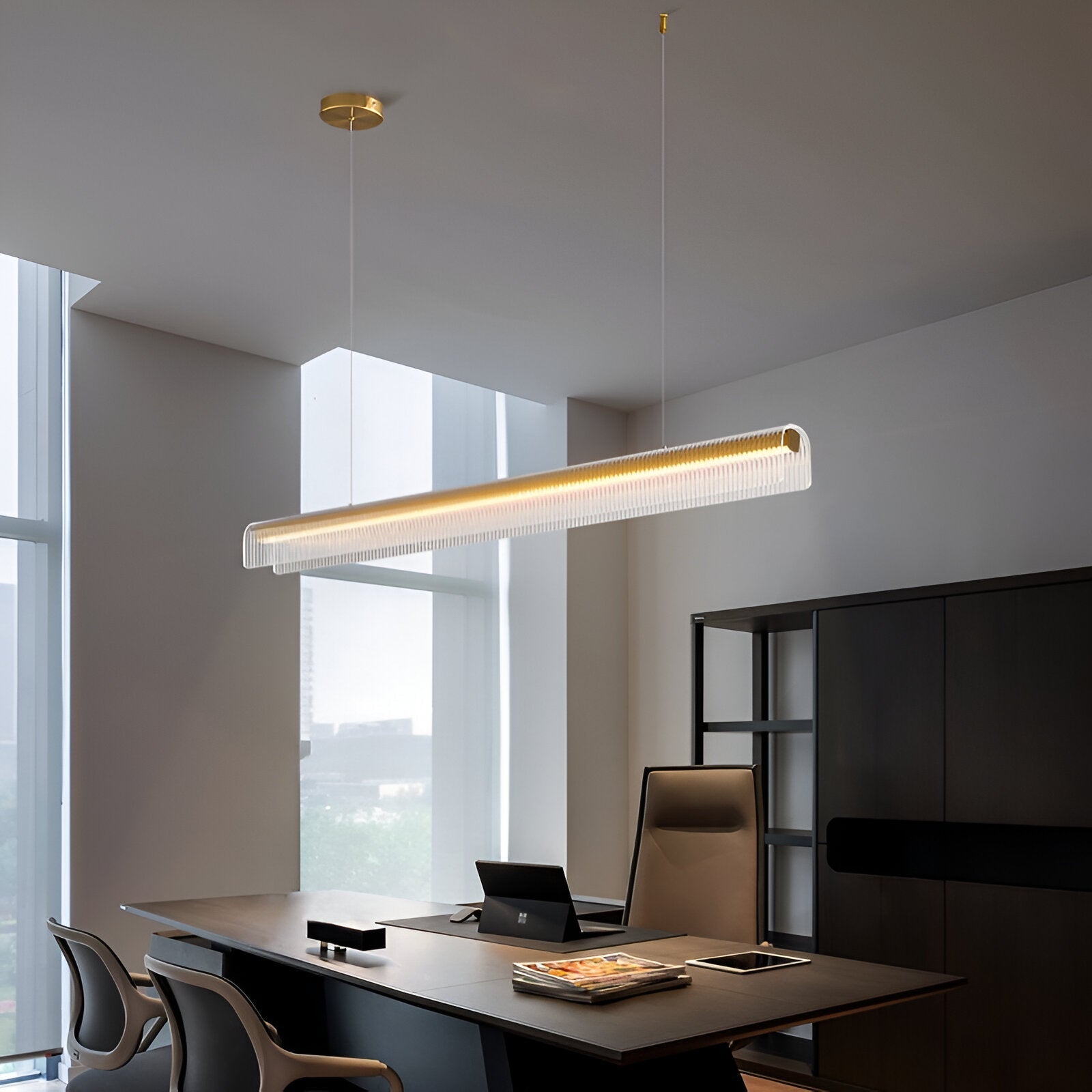 Nordic Acrylic Linear Iron Strip Pendant Light