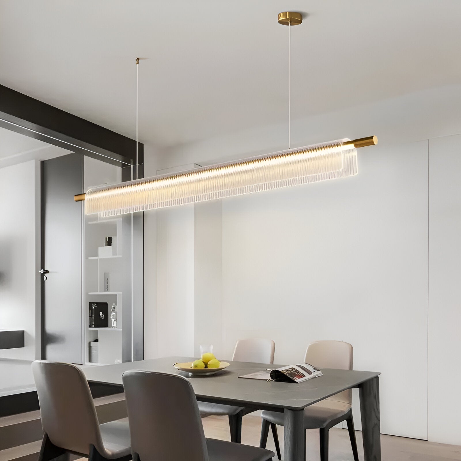 Nordic Acrylic Linear Iron Strip Pendant Light