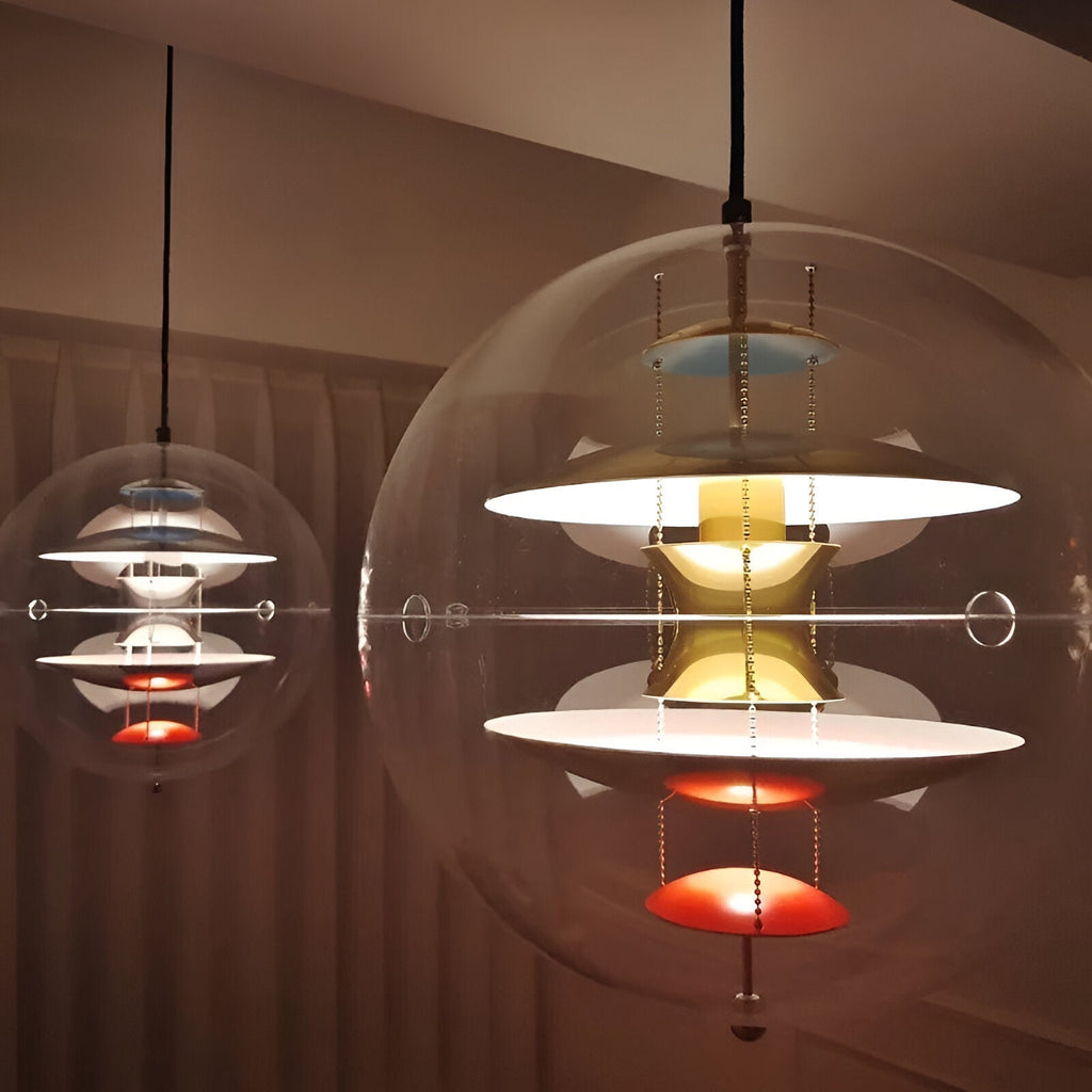 Nordic Acrylic Shade Iron Finish Alena Pendant Light