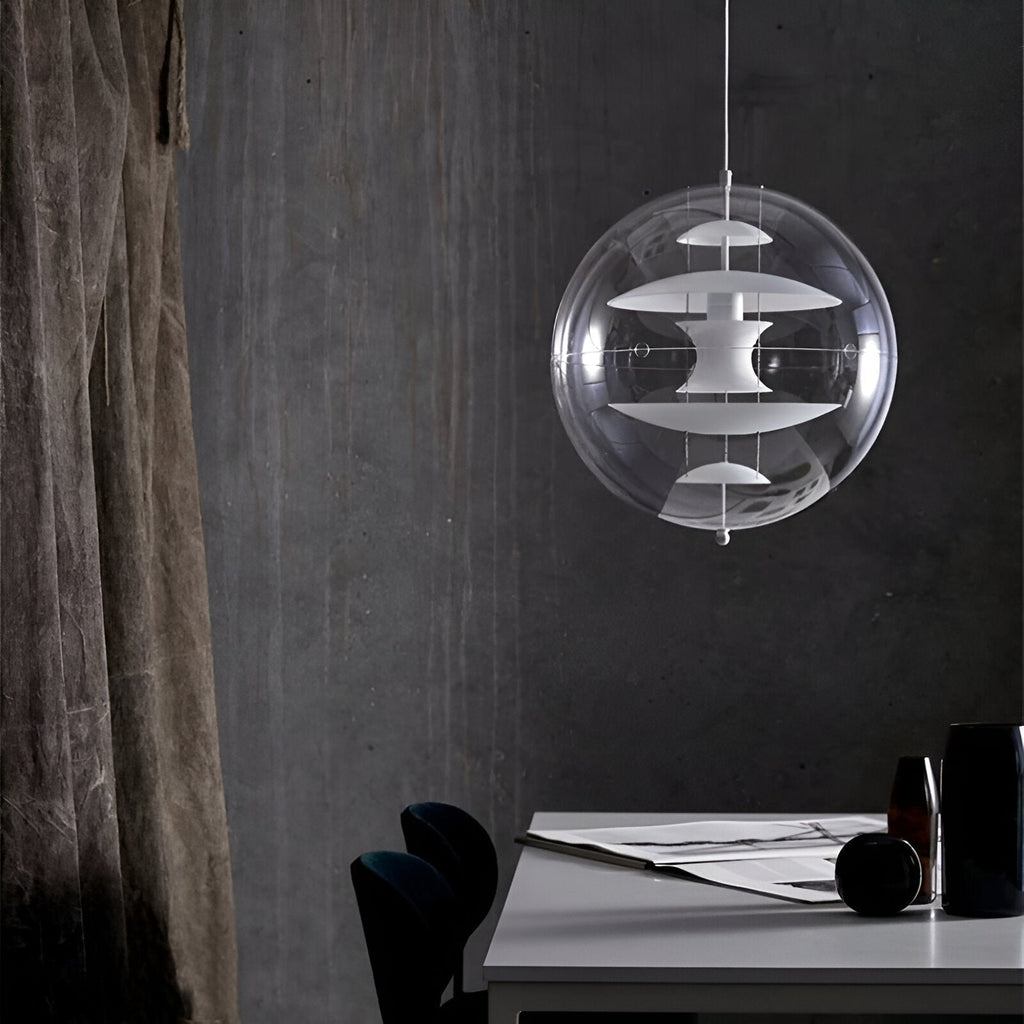 Nordic Acrylic Shade Iron Finish Alena Pendant Light