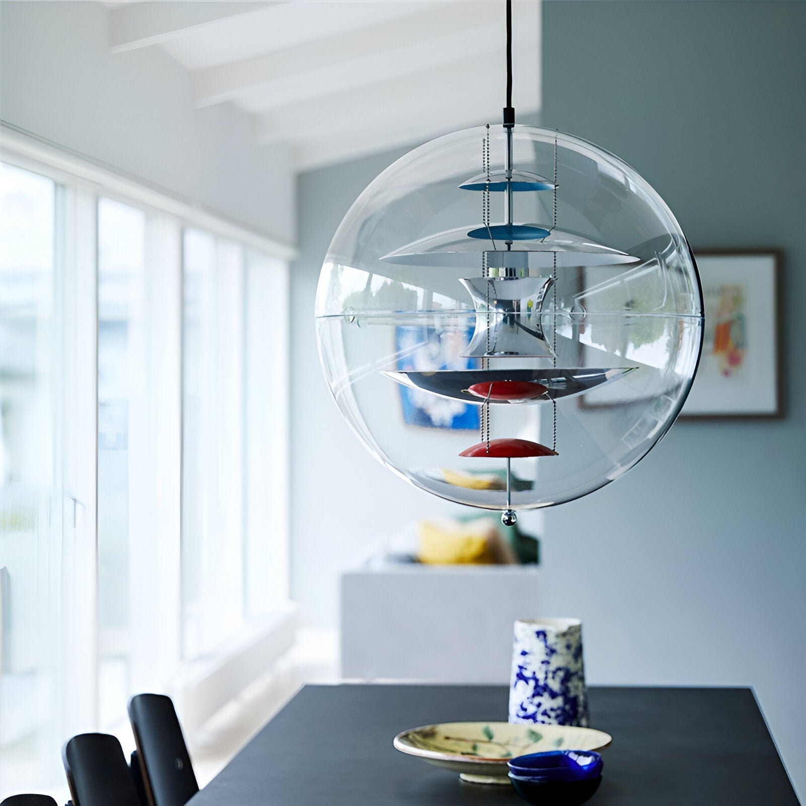 Nordic Acrylic Shade Iron Finish Alena Pendant Light