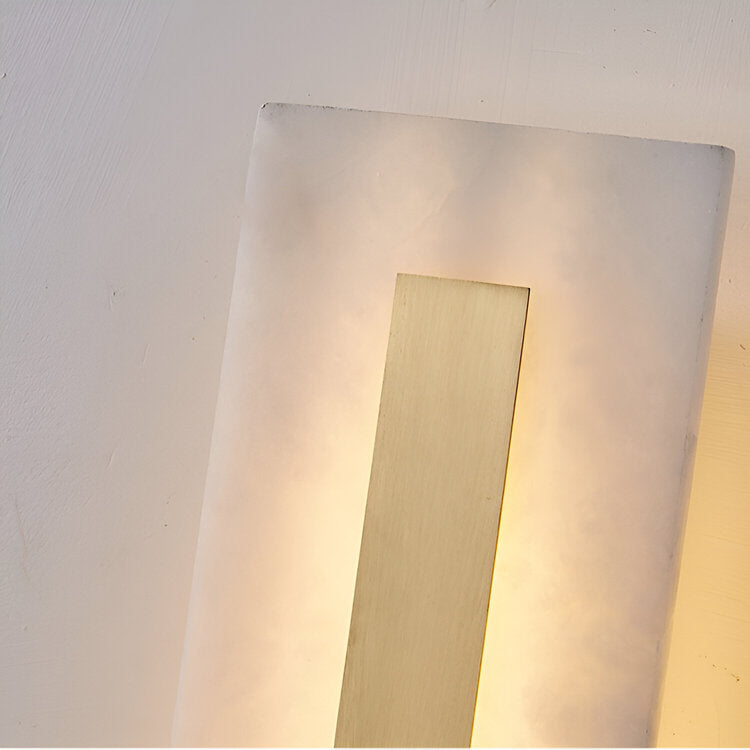 Nordic Brass Linear Alabaster Marble Wall Light
