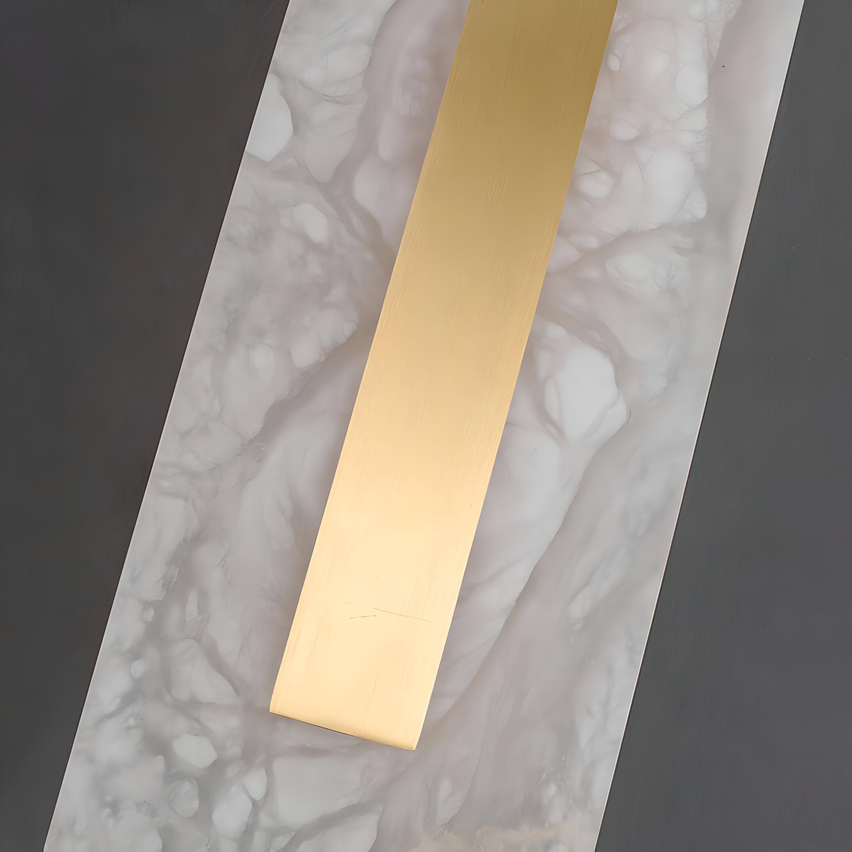 Nordic Brass Linear Alabaster Marble Wall Light