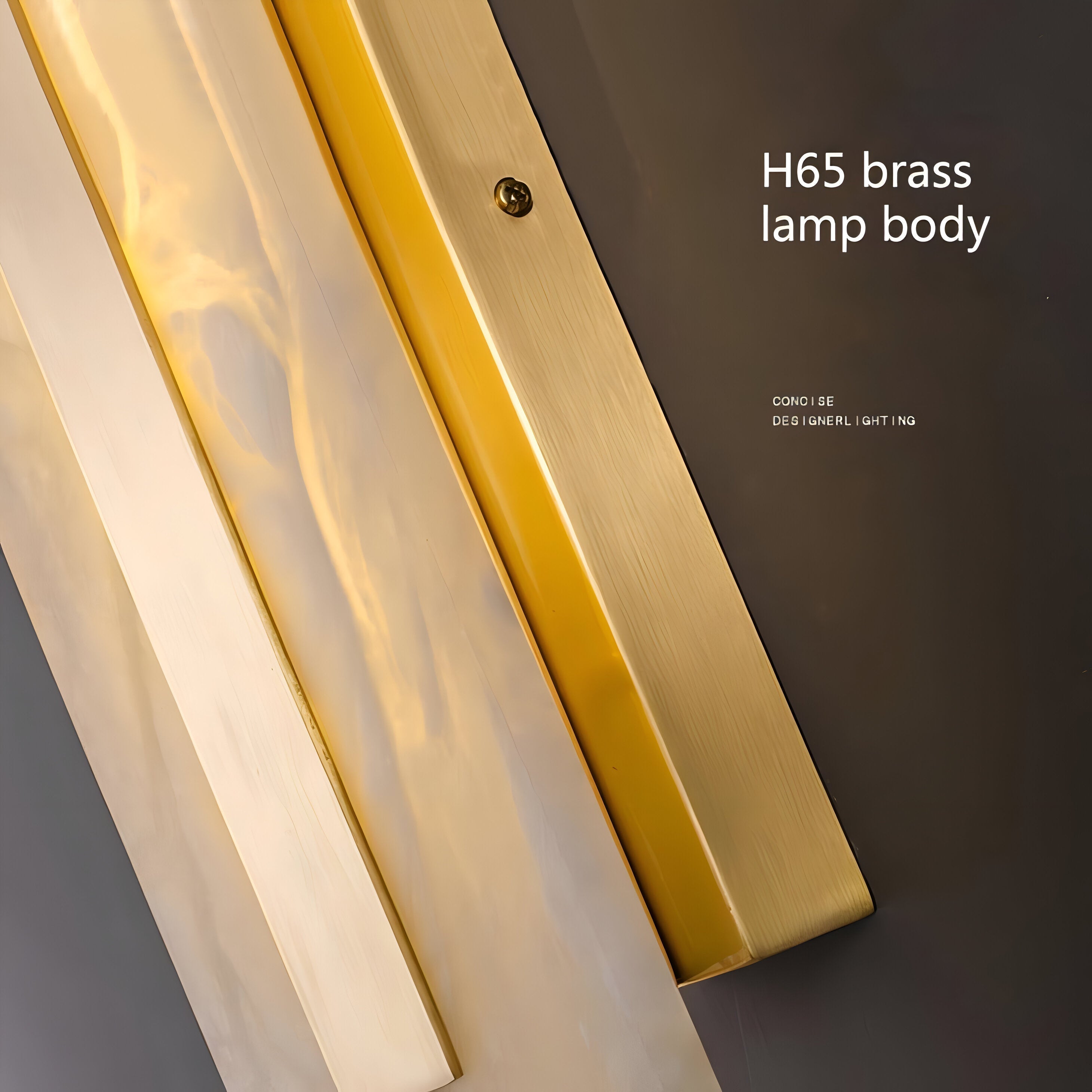 Nordic Brass Linear Alabaster Marble Wall Light