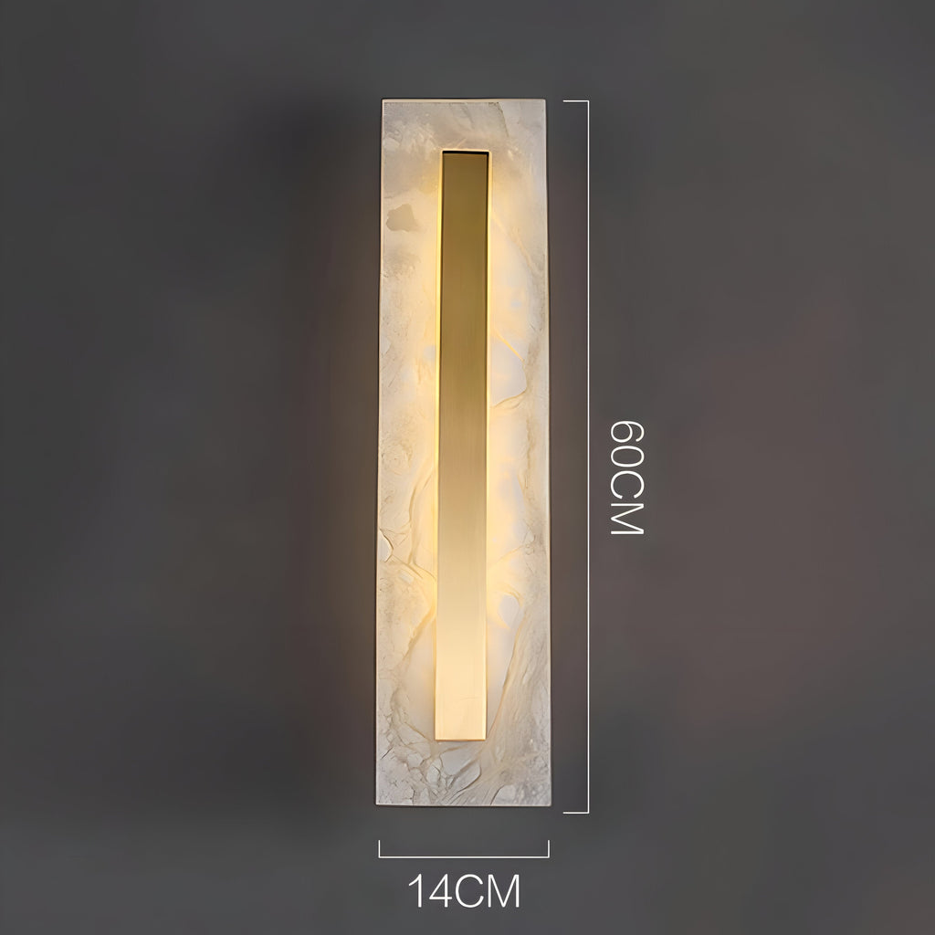 Nordic Brass Linear Alabaster Marble Wall Light