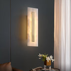 Nordic Brass Linear Alabaster Marble Wall Light