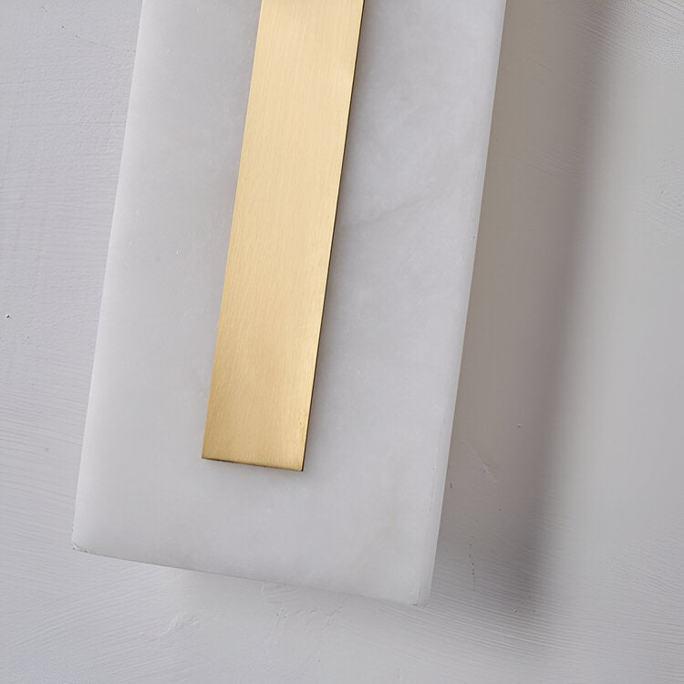 Nordic Brass Linear Alabaster Marble Wall Light