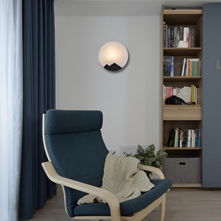 Marble Copper Moon Wall Light