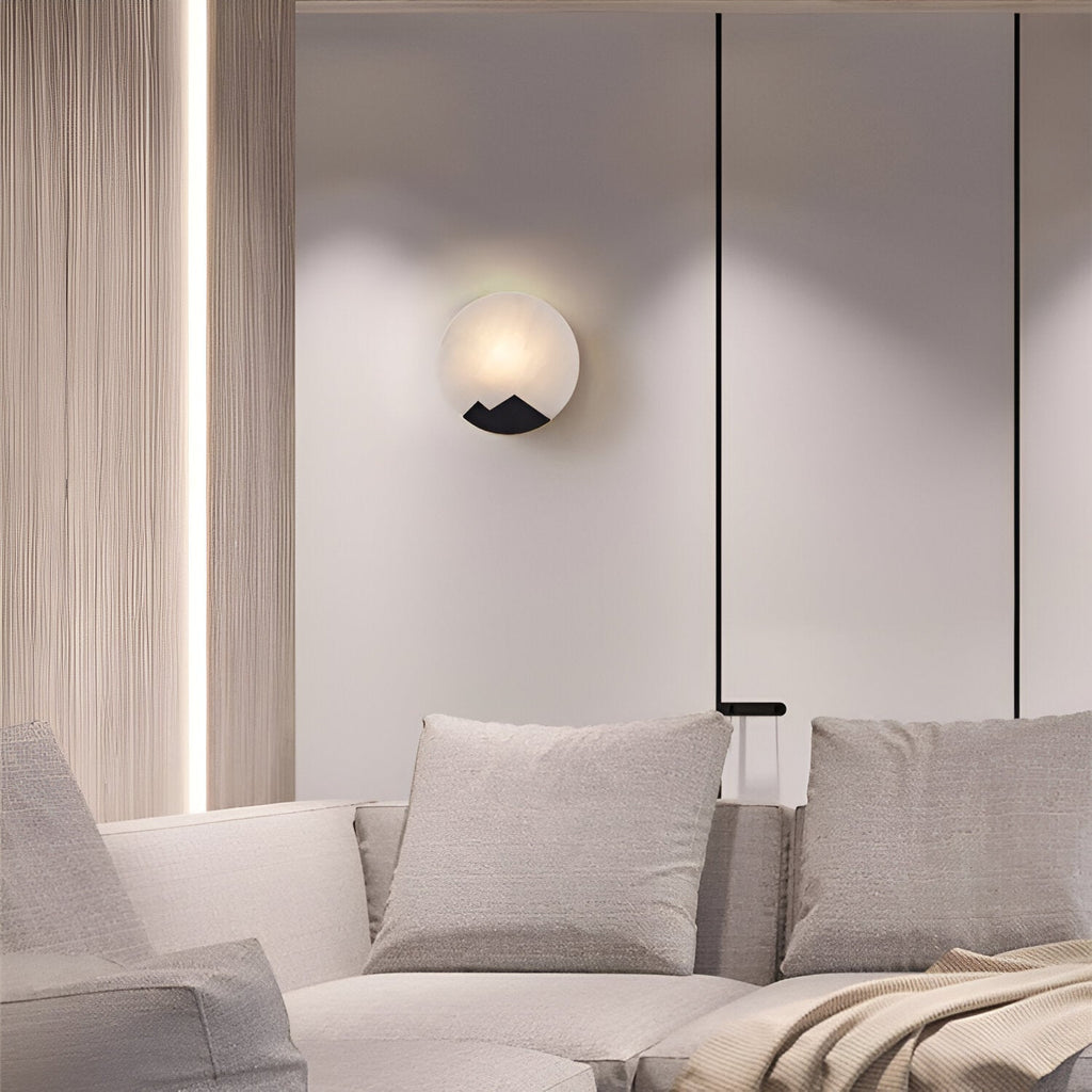 Marble Copper Moon Wall Light