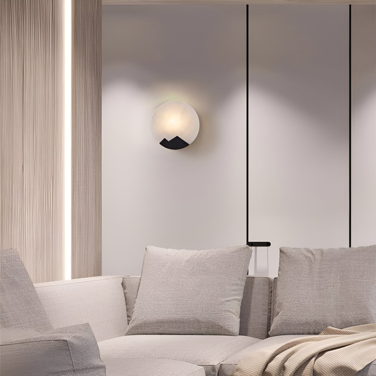 Marble Copper Moon Wall Light