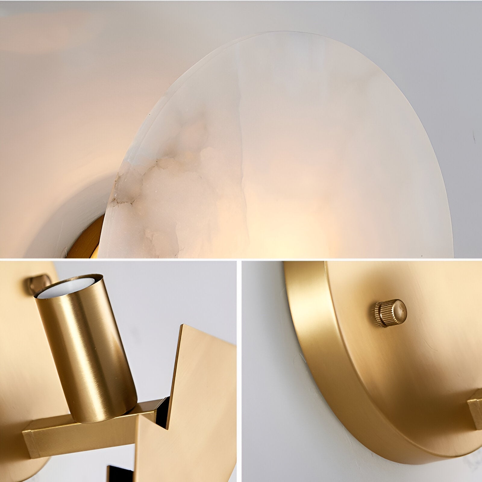 Marble Copper Moon Wall Light