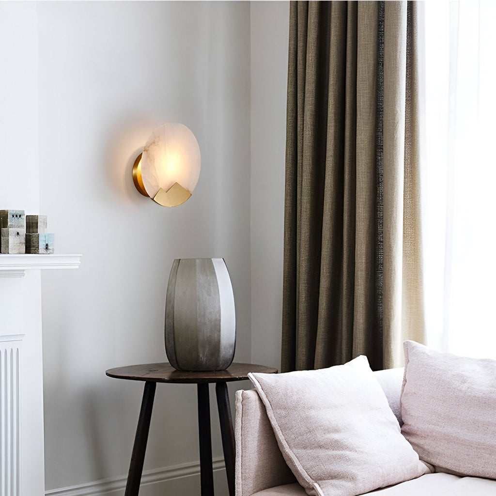 Marble Copper Moon Wall Light