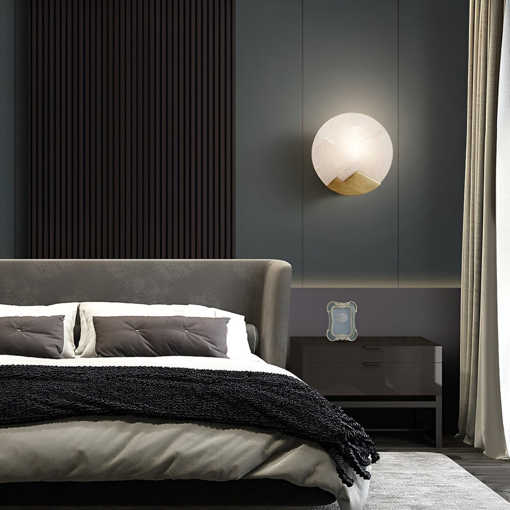 Marble Copper Moon Wall Light