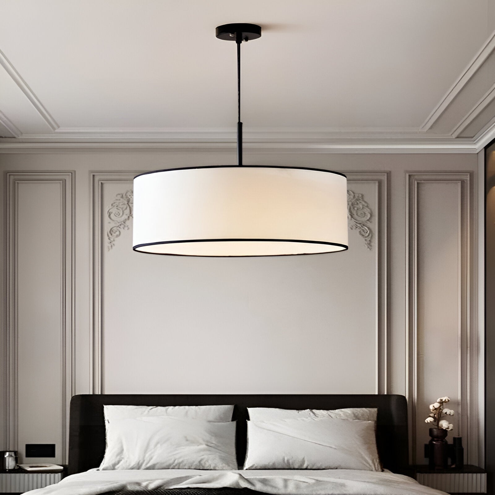 Nordic Cream Style Viena Fabric Pendant Light