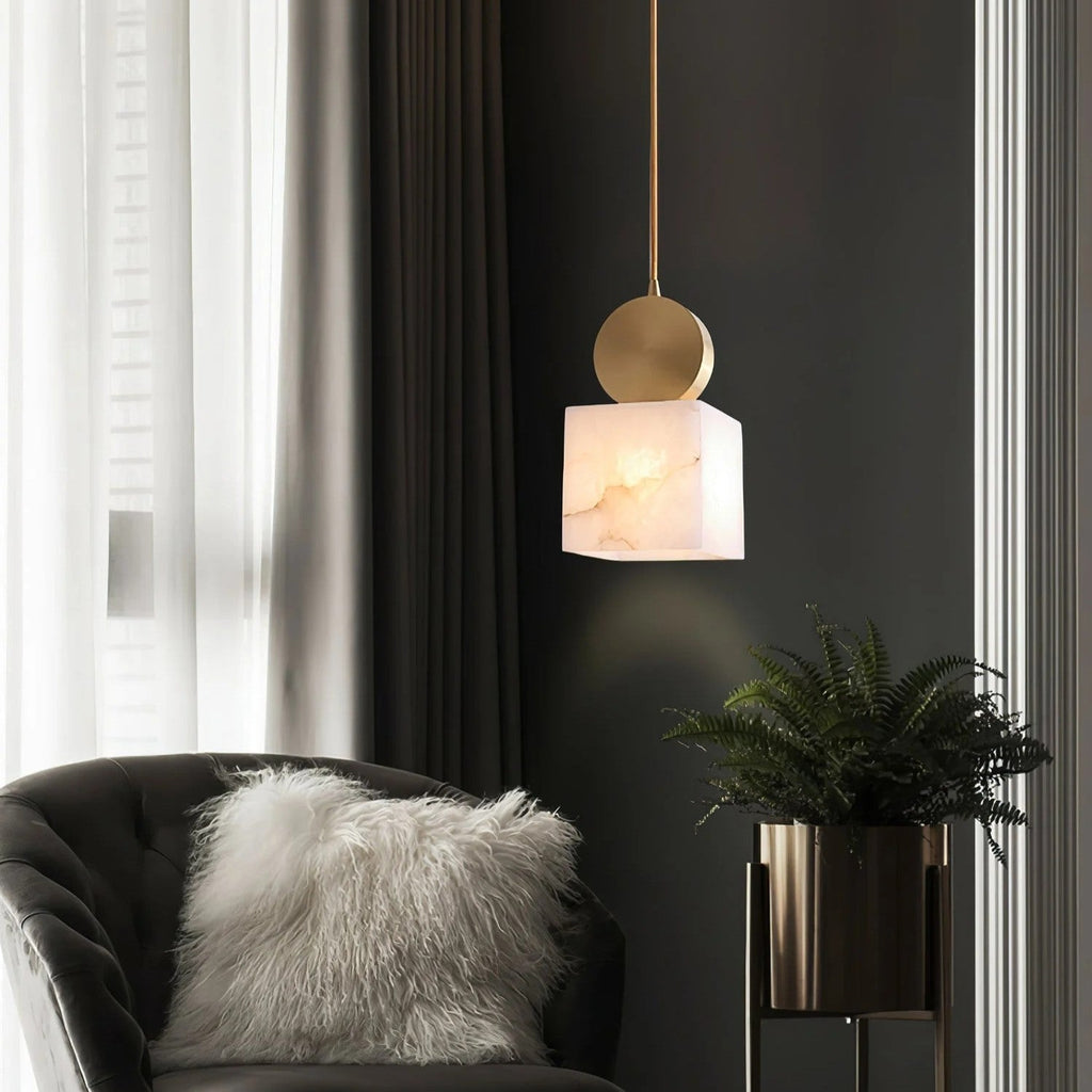Nordic Marble Etruscan Alabaster Pendant Light