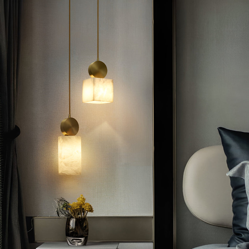 Nordic Marble Etruscan Alabaster Pendant Light