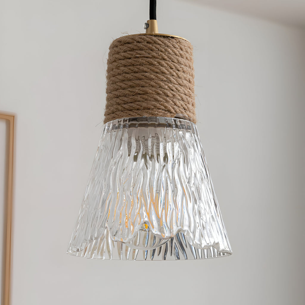 Nordic Hemp Rope Glass Pendant Light