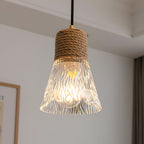 Nordic Hemp Rope Glass Pendant Light