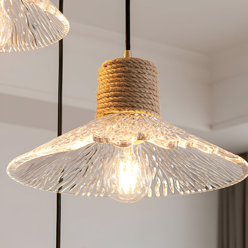 Nordic Hemp Rope Glass Pendant Light