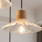 Nordic Hemp Rope Glass Pendant Light