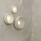 Nordic Lunar Textured Resin Glass Shade Wall Light