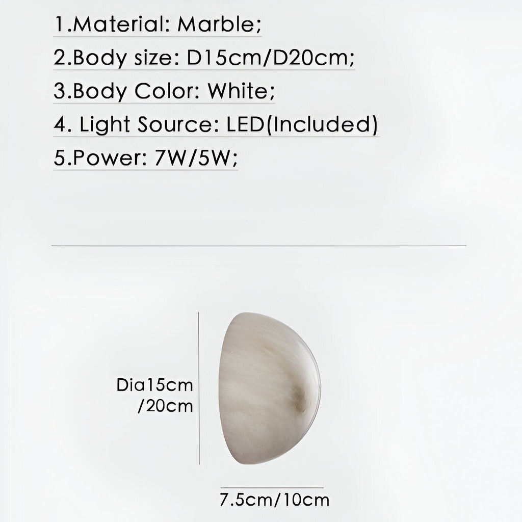 Nordic Marble Cloud Stone Wall Light