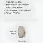 Nordic Marble Cloud Stone Wall Light