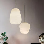 Nordic Modern Ribbed Opal White Globe Glass Pendant Light