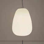 Nordic Modern Ribbed Opal White Globe Glass Pendant Light