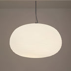 Nordic Modern Ribbed Opal White Globe Glass Pendant Light