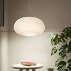 Nordic Modern Ribbed Opal White Globe Glass Pendant Light