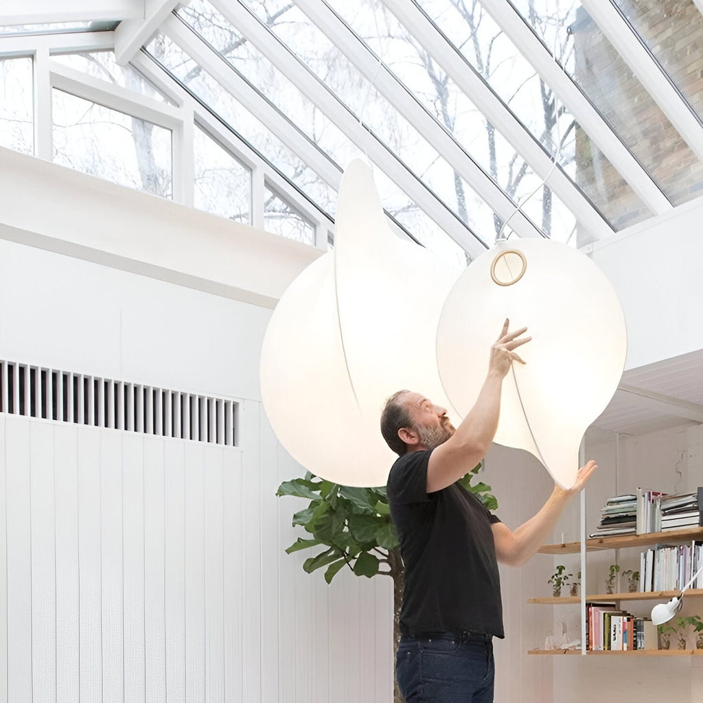 Nordic Organic Sculptural Silk Pendant Light