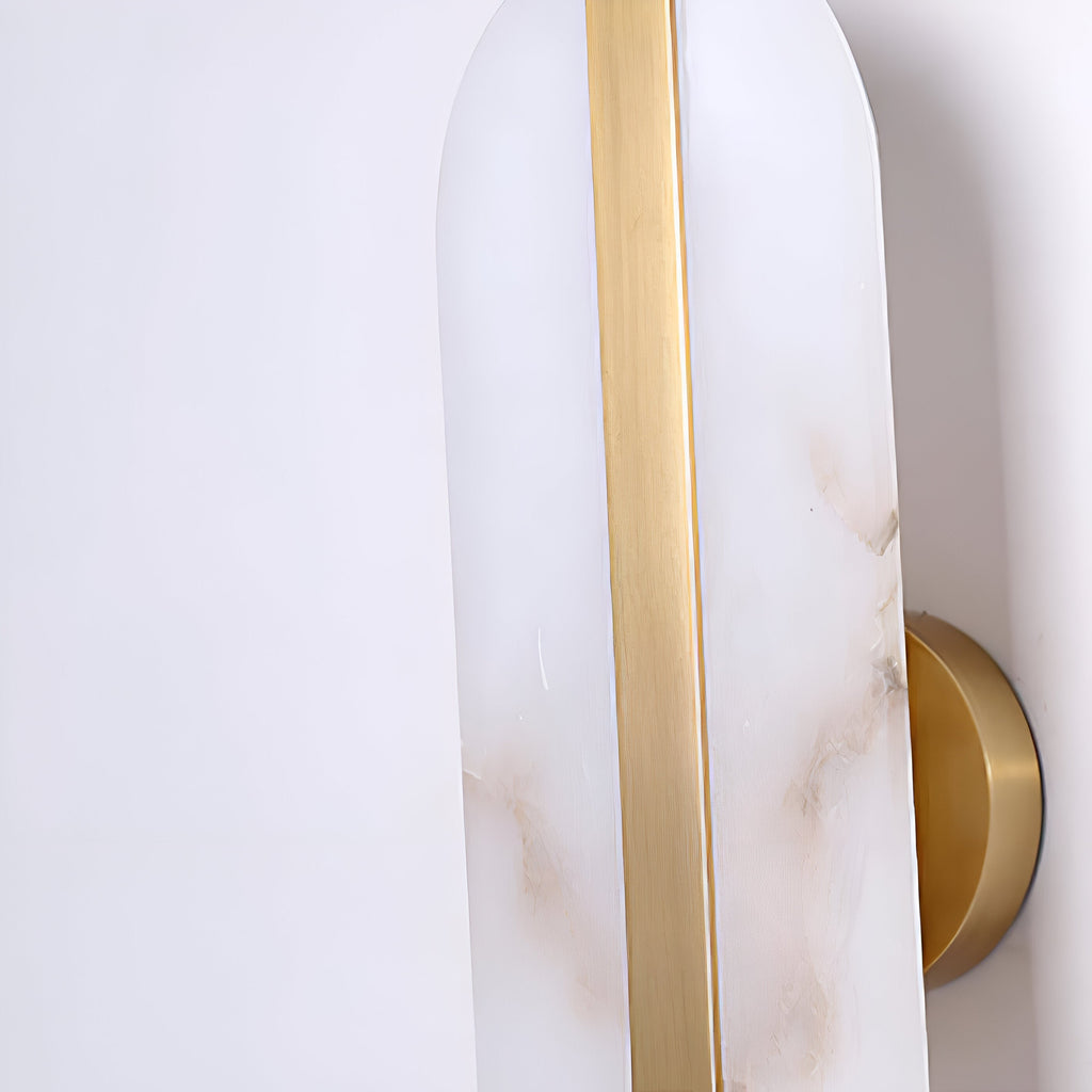 Nordic Seren Alabaster Stone Brass Wall Light