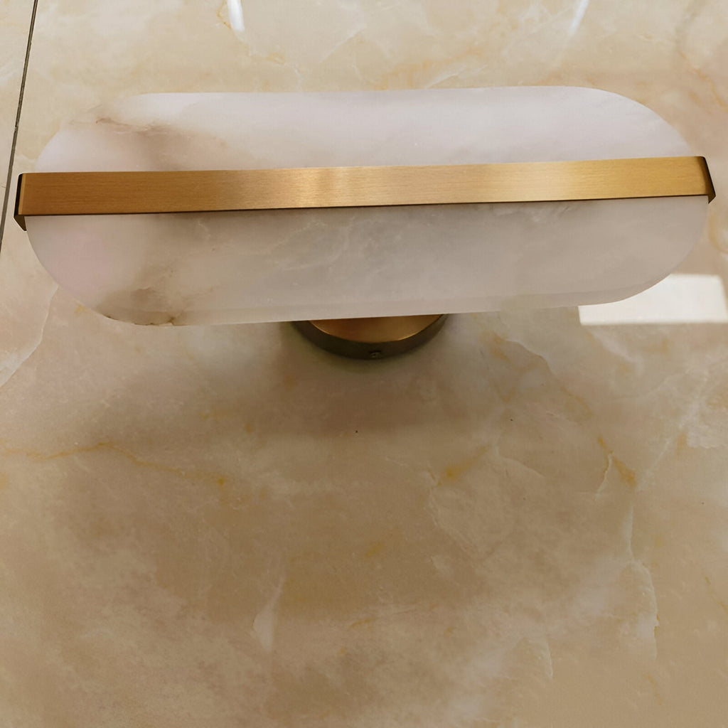 Nordic Seren Alabaster Stone Brass Wall Light