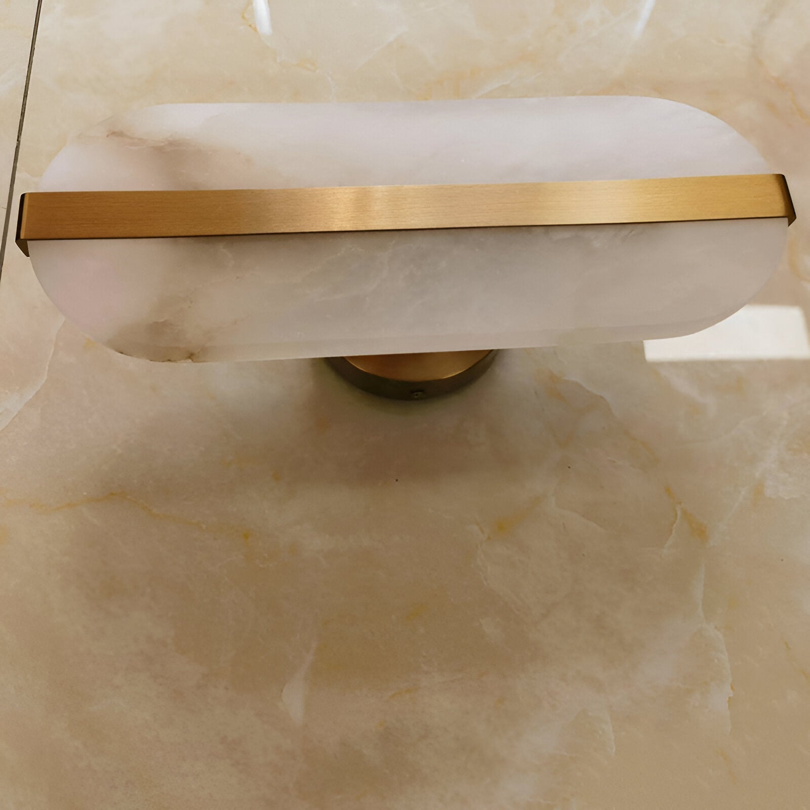 Nordic Seren Alabaster Stone Brass Wall Light
