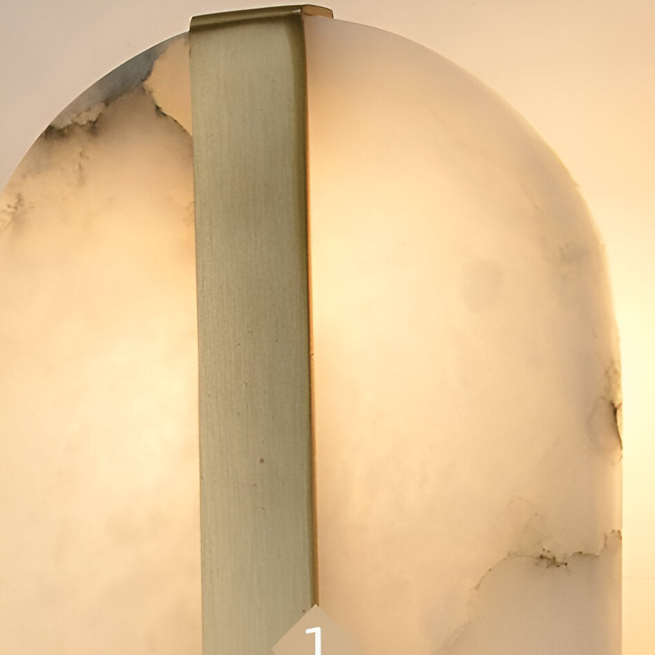 Nordic Seren Alabaster Stone Brass Wall Light