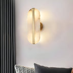 Nordic Seren Alabaster Stone Brass Wall Light