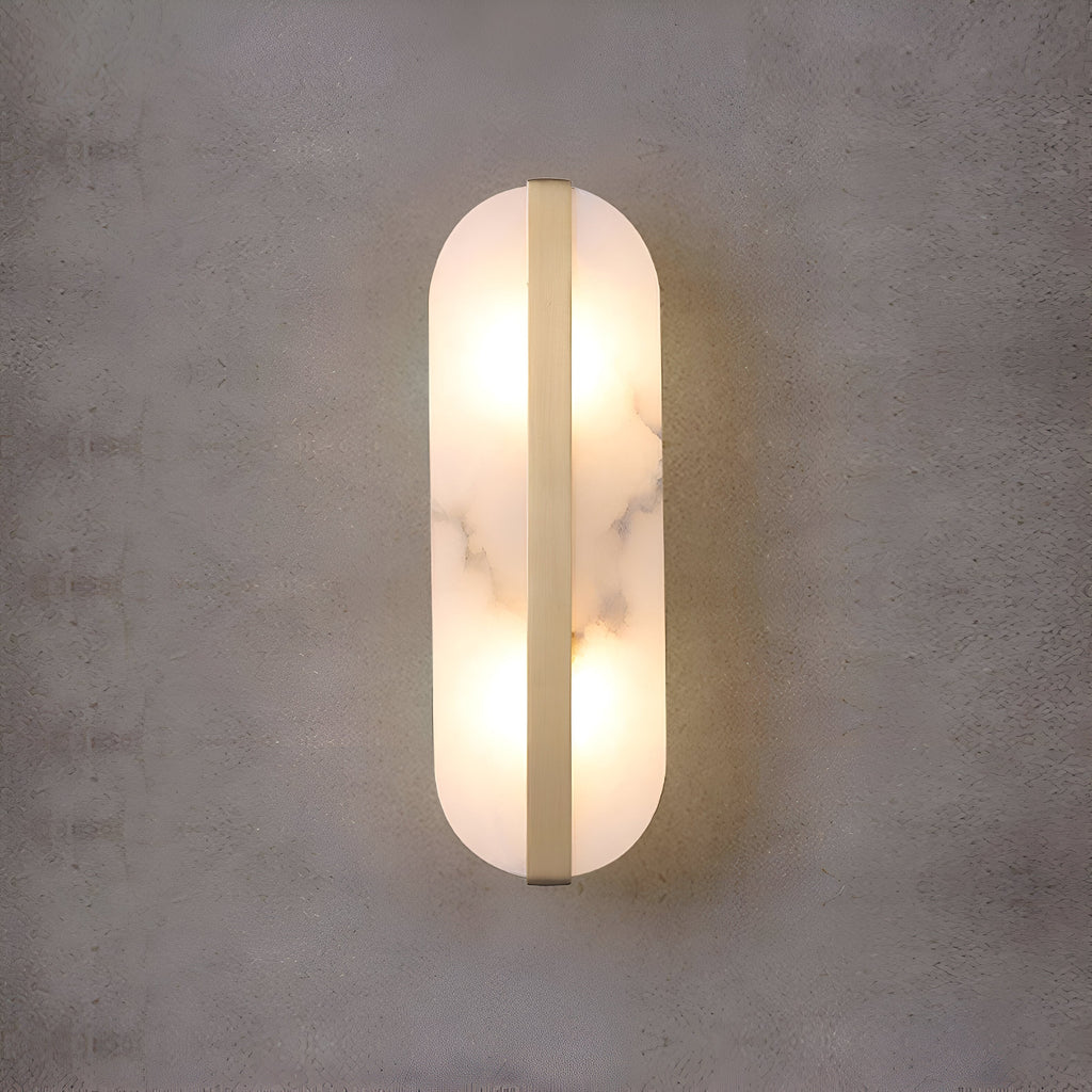 Nordic Seren Alabaster Stone Brass Wall Light